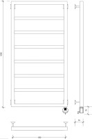 Полотенцесушитель электрический Secado Парма 2 105x55 см, подключение справа, матовый черный, лесенка