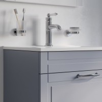 Мебель для ванной комнаты IDDIS Oxford 60 напольная, светло-серая, раковина 0136000i28
