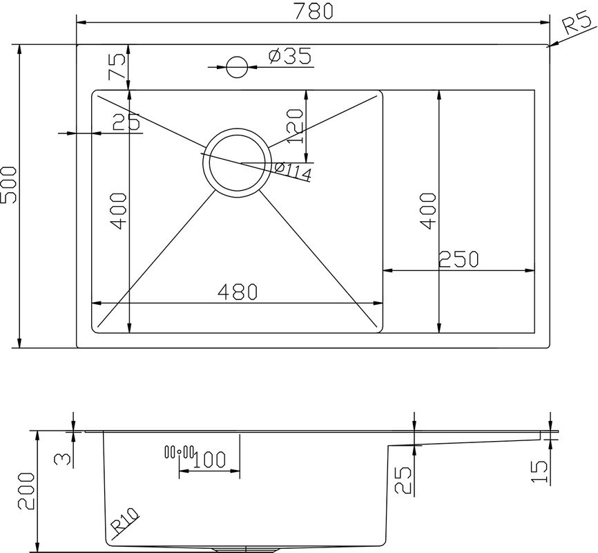 Мойка кухонная Mixline Pro 552921 L бронза