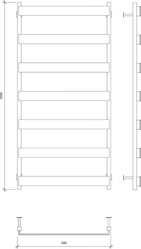 Полотенцесушитель водяной Secado Кродо 100х50 100x50 см, черный матовый, лесенка