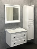 Тумба с раковиной Comforty Феррара 80 подвесная, белый глянец