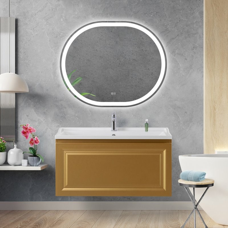 Тумба с раковиной Cezares Giubileo 100 1 внутренний ящик, брашированное золото