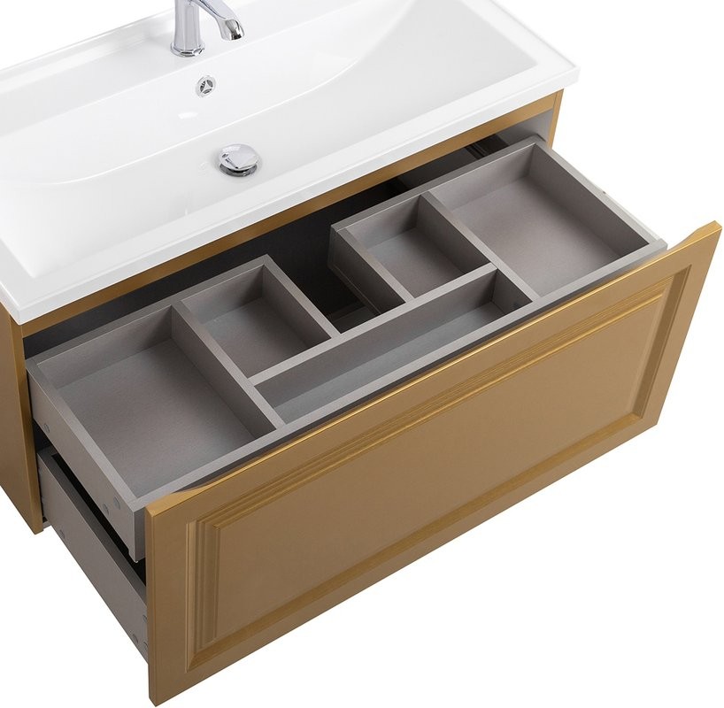 Тумба с раковиной Cezares Giubileo 100 1 внутренний ящик, брашированное золото