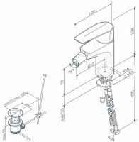 Смеситель для биде AM.PM Gem F90A83100 с донным клапаном, хром