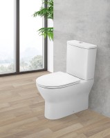 Унитаз-компакт напольный BelBagno Energia BB8134CPR/SC безободковый, с микролифтом, бачок BB8134T