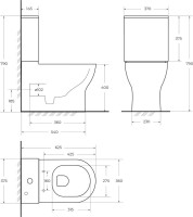 Унитаз-компакт напольный BelBagno Energia BB8134CPR/SC безободковый, с микролифтом, бачок BB8134T