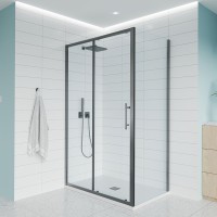 Душевой уголок Veconi Evo 100SP GR 100х100 см, профиль брашированный графит, стекло прозрачное