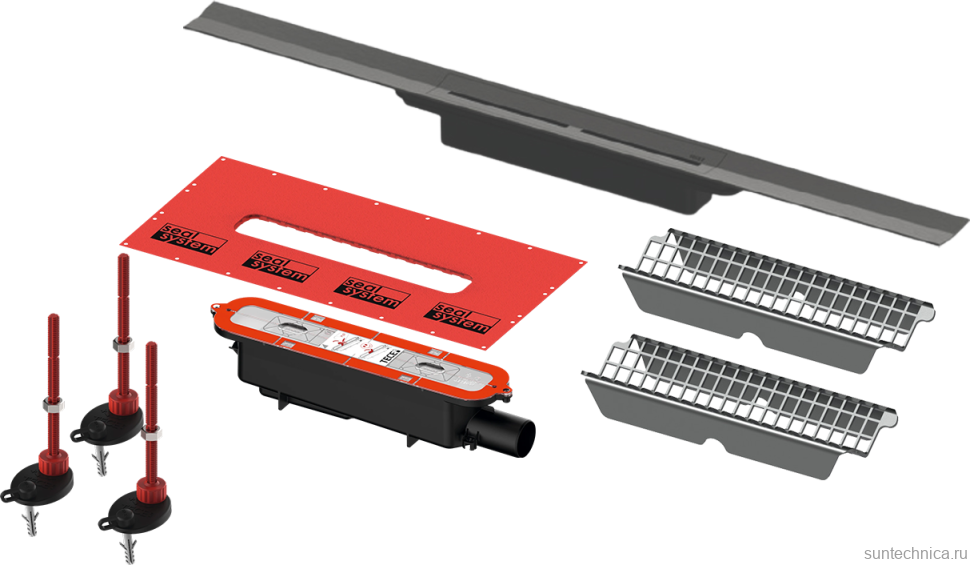 Душевой трап (лоток) TECE Drainprofile 90, сатин черный хром