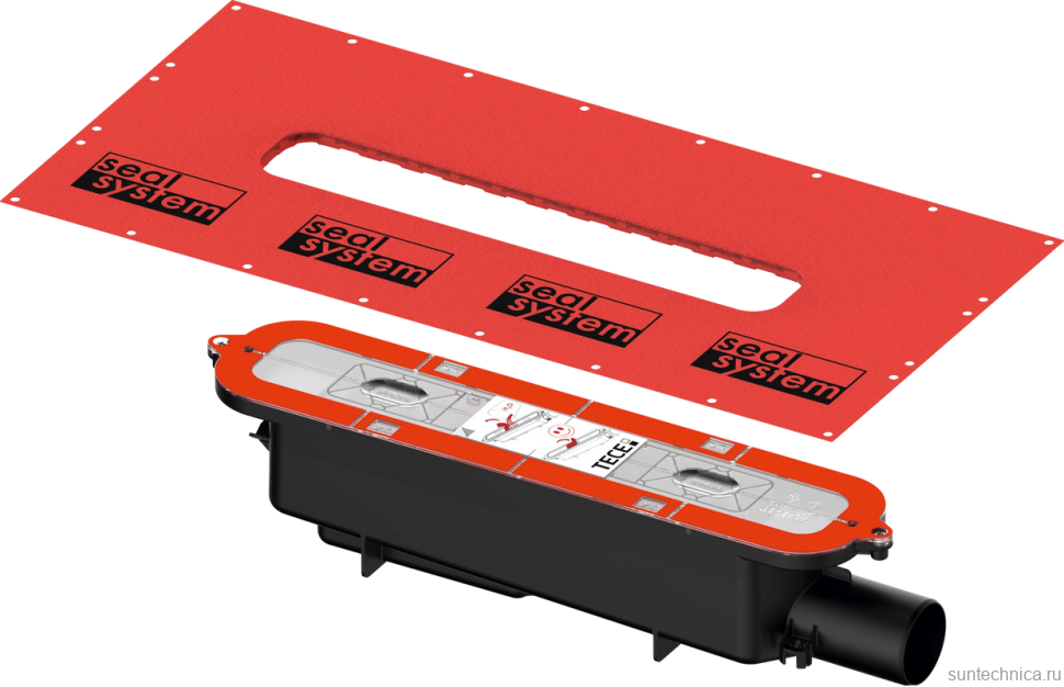 Душевой трап (лоток) TECE Drainprofile 90, сатин черный хром