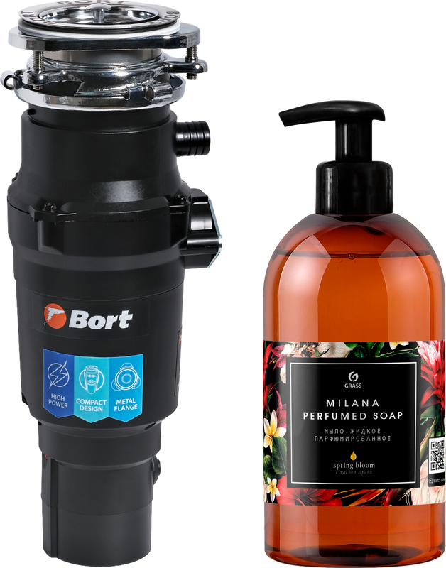 Измельчитель отходов Bort Titan 7000 + жидкое мыло