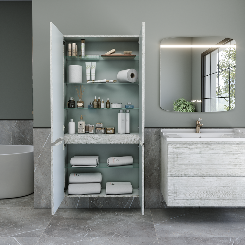 Шкаф-пенал для ванной Caprigo Wales 80 белый клен