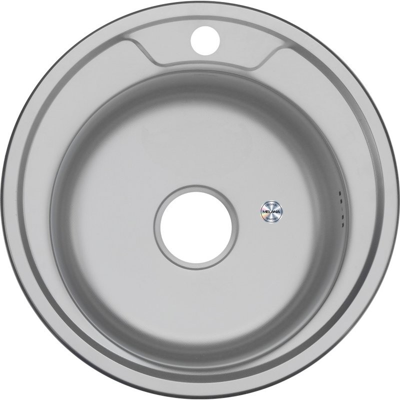 Мойка кухонная Melana 490 0,8/180 серебристая, декор