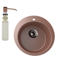Мойка кухонная Ulgran U-405 307 терракотовая + дозатор U-01 терракот Мойка кухонная Ulgran U-405 307 терракотовая + дозатор U-01 терракот