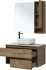 Мебель для ванной STWORKI Карлстад 90 дуб рустикальный, простоун беж, с отверстием для смесителя в столешнице