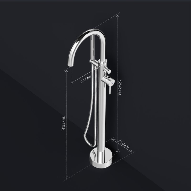 Напольный смеситель для ванны с душем AM.PM Sense F7514100