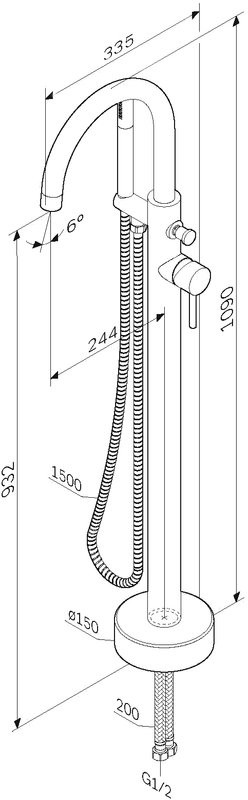 Напольный смеситель для ванны с душем AM.PM Sense F7514100
