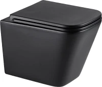 Унитаз подвесной Lemark Florex 9612002 безободковый, с микролифтом, матовый черный
