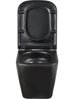 Унитаз подвесной Lemark Florex 9612002 безободковый, с микролифтом, матовый черный