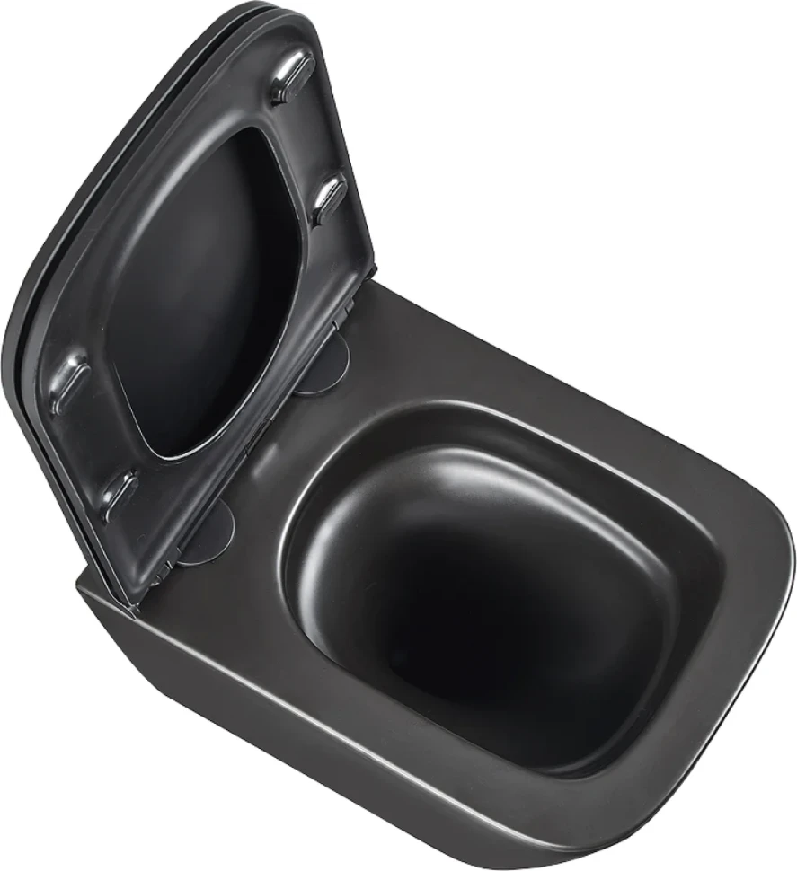 Унитаз подвесной Lemark Florex 9612002 безободковый, с микролифтом, матовый черный