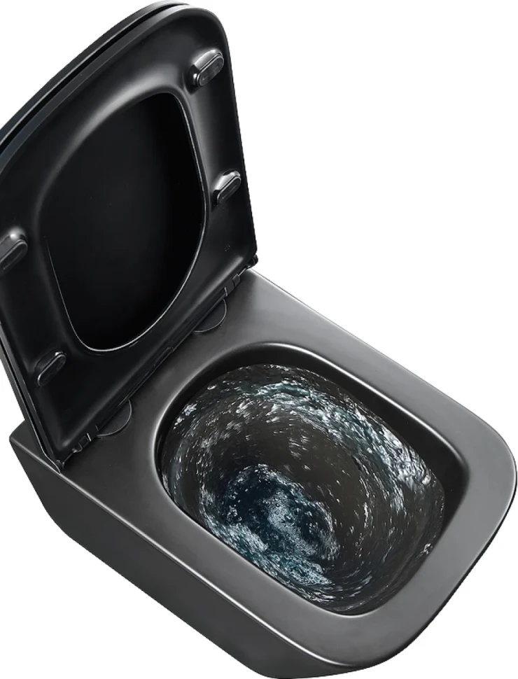 Унитаз подвесной Lemark Florex 9612002 безободковый, с микролифтом, матовый черный