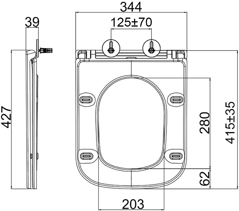 Унитаз подвесной Lemark Florex 9612002 безободковый, с микролифтом, матовый черный
