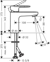 Смеситель для раковины Hansgrohe Vernis Blend 71580670 черный