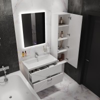 Шкаф-пенал для ванной Grossman Луксор 42 L/R матовый белый