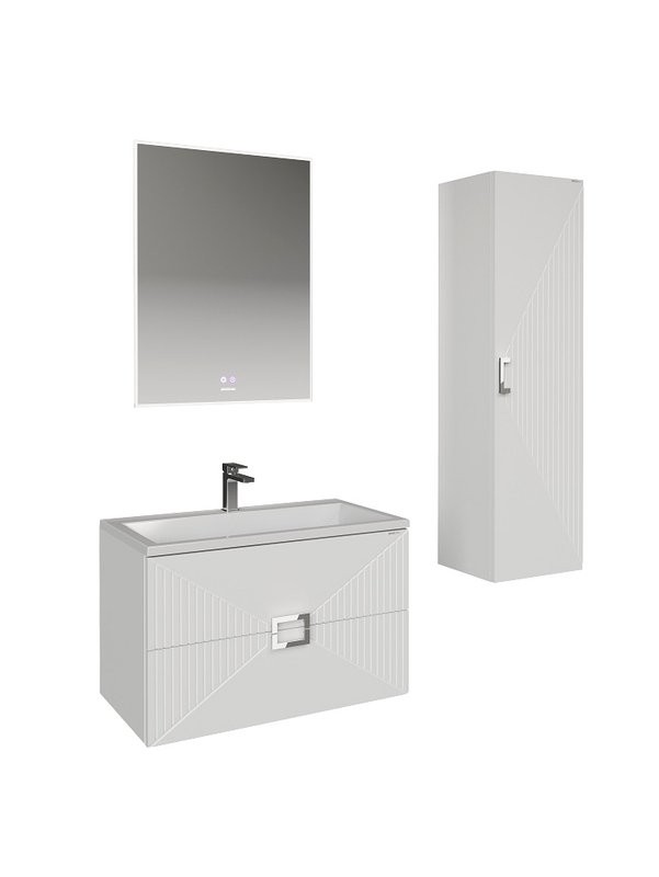 Шкаф-пенал для ванной Grossman Луксор 42 L/R матовый белый