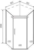 Душевой уголок Erlit Comfort ER10109V-C4 90x90
