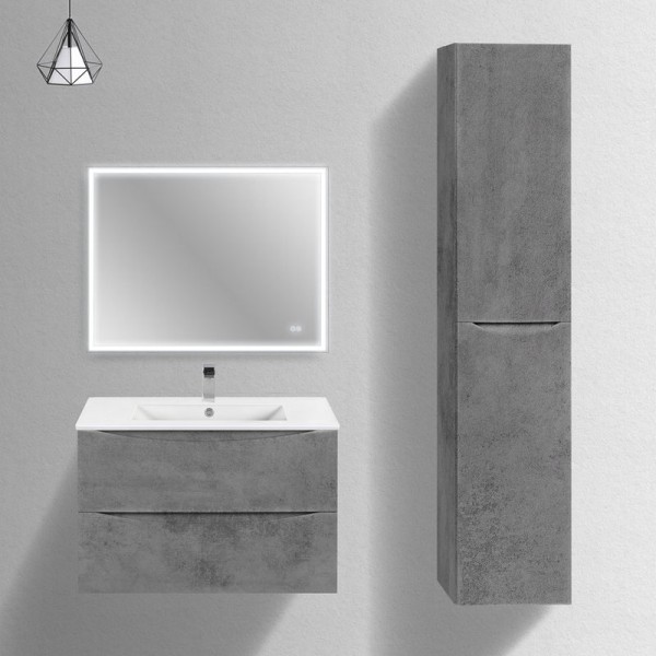 Мебель для ванной комнаты Vincea Mia Slim 80, 2 ящика, бетон