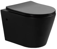 Унитаз подвесной Timo Inari TK-503MB с микролифтом, безободковый, черный