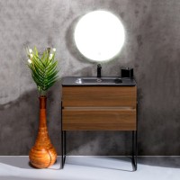 Тумба под раковину Armadi Art Vallessi 80 дуб темный фактурный