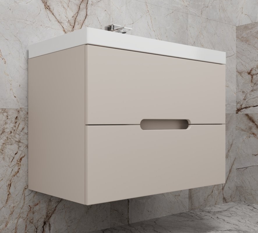 Тумба под раковину Style Line Матис 80 подвесная, крем