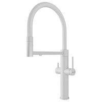 Смеситель для кухни Paulmark Nexus Ne213999-WH с гибким изливом, белый матовый