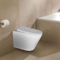 Унитаз подвесной Azario Atrio 490x365x360мм безободковый с сиденьем микролифт AZ-2330