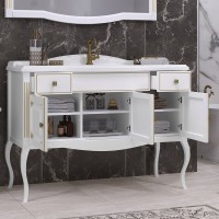 Тумба с раковиной Opadiris Лаура 120 белая с патиной