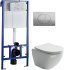 Комплект  Унитаз подвесной Ceramica Nova Metropol CN4002 безободковый + Система инсталляции для унитазов STWORKI 510163 с кнопкой смыва 230822 хром глянцевый