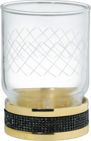 Стакан Boheme Royal Cristal Black Gold настольный