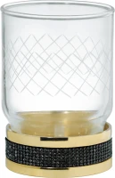 Стакан Boheme Royal Cristal Black Gold настольный