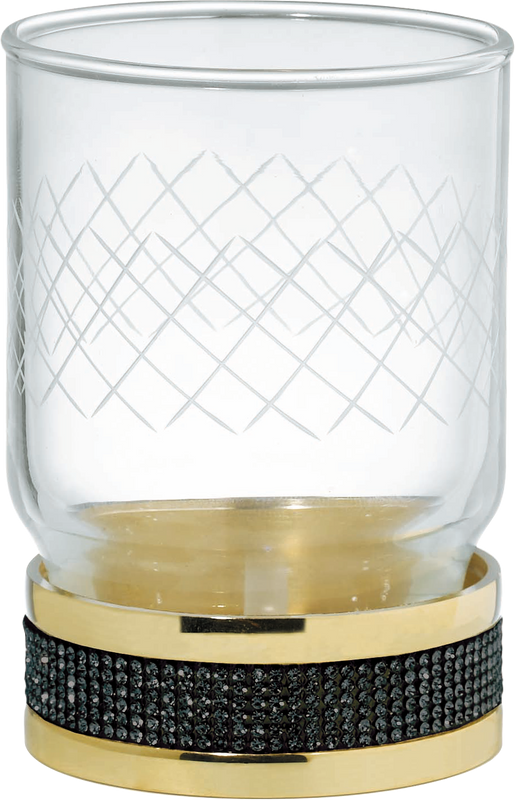 Стакан Boheme Royal Cristal Black Gold настольный