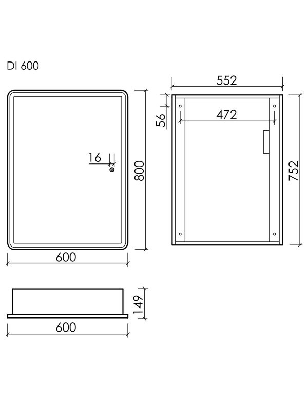 Зеркало-шкаф Sancos Diva DIV600 60, с подсветкой, белый