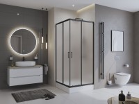 Душевой уголок BelBagno Uno -195 A 2 90 P Nero профиль черный, стекло punto