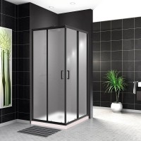 Душевой уголок BelBagno Uno -195 A 2 90 P Nero профиль черный, стекло punto