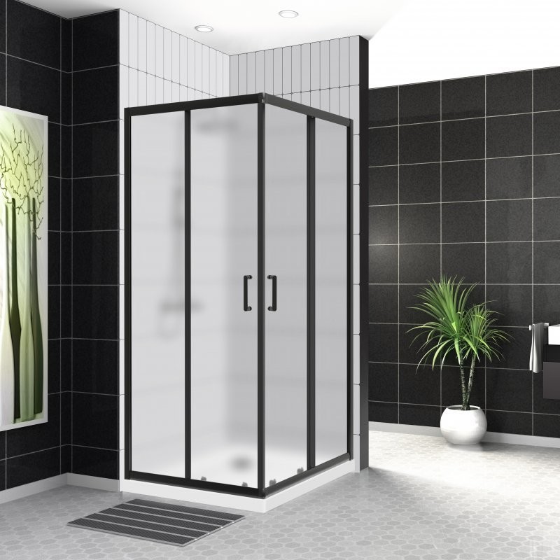 Душевой уголок BelBagno Uno -195 A 2 90 P Nero профиль черный, стекло punto