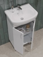 Тумба под раковину Orange Лайт LA-45TUW 45, напольная, белый глянец