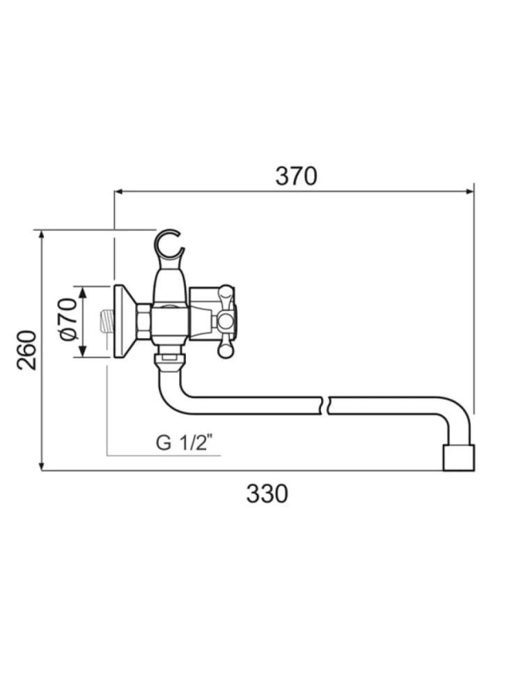 Смеситель с длинным изливом для ванны РМС SL71 SL71-140