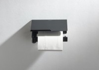 Держатель туалетной бумаги AQUATEK Либра AQ4929MB с полкой для телефона, матовый черный