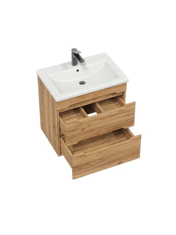 Тумба с раковиной SanStar Diva 50 подвесная, Gold Kraft, раковина Como 50