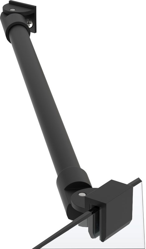Душевая дверь в нишу Vegas Glass EP-F-2 Novo 160 02М 01 L профиль черный матовый, стекло прозрачное