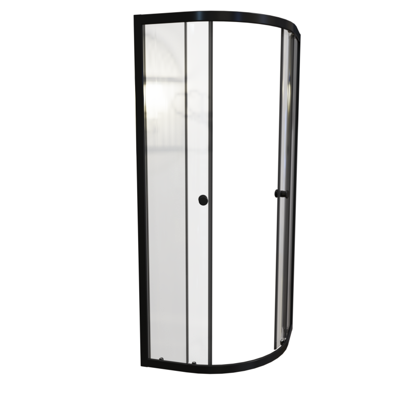 Душевой уголок Radomir Берген RD 90х90 см, профиль черный, стекло прозрачное